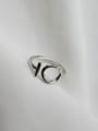 thumb Sterling silver brushed love free size ring 1