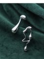 thumb 925 Sterling Silver With Glossy Cute Irregular Stud Earrings 1