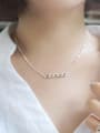thumb Simple Short Chain Pendant Silver Necklace 1