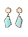 thumb Beautiful Irregular Artificial Stones Alloy drop earring 0