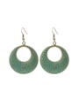 thumb Retro style Exaggerated Antique Bronze Plated Round Drop Earrings 0