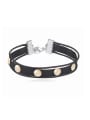 thumb Personalized Black Band Cubic austrian Crystals Alloy Bracelet 3