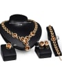 thumb Alloy Imitation-gold Plated Fashion Artificial Stones Hollow Round-shaped Four Pieces Jewelry Set 2