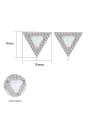 thumb 925 Sterling Silver With Opal Simplistic Triangle Stud Earrings 4