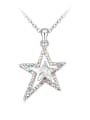 thumb Simple austrian Crystals-covered Star Pendant Alloy Necklace 2