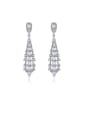 thumb Copper With Platinum Plated Exaggerated Geometric Drop Earrings 0