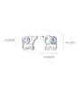 thumb 925 Sterling Silver With Platinum Plated Cute Animal Elephant Stud Earrings 2