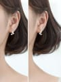 thumb 925 Sterling Silver With Artificial Pearl Personality Irregular Stud Earrings 1