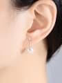 thumb 925 Sterling Silver With Artificial Pearl Simplistic Round Drop Earrings 1