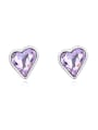 thumb Simple Heart austrian Crystal Alloy Stud Earrings 0