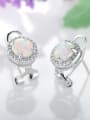 thumb 925 Sterling Silver With Platinum Plated Simplistic Round Stud Earrings 0