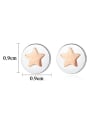 thumb 925 Sterling Silver With Two-color plating Simplistic Round  Cute stars Stud Earrings 4