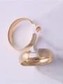 thumb Titanium With Gold Plated Simplistic Round Hoop Earrings 1