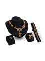 thumb Alloy Imitation-gold Plated Vintage style Artificial Crystal Leaves-shaped Four Pieces Jewelry Set 0