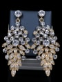 thumb Leaves shaped Glass Rhinestones Two Pieces Jewelry Set 2