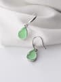 thumb 925 Sterling Silver With Platinum Plated Fashion Water Drop Hook Earrings 2