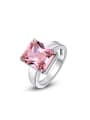 thumb Pink Square Shaped Swiss Zircon Ring 0