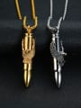 thumb Stainless Steel With Gold Plated Personality Bullet Eagle Necklaces 1