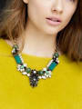 thumb Artificial Gemstones Luxury Flower Alloy Necklace 1