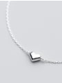 thumb 925 Sterling Silver With Platinum Plated Delicate Heart Anklets 1