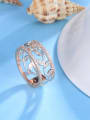 thumb Double Color Flower Shaped Glass Beads Ring 1