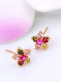 thumb Copper Alloy Gold Plated Fashion Flower Zircon stud Earring 2