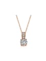 thumb Women Delicate Round Shaped Zircon Necklace 0