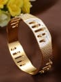 thumb Exaggerated Cubic Zirconias Gold Plated Copper Band Bracelet 1