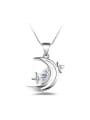 thumb Fashion Marquise Zircon Moon Star Pendant Copper Necklace 0