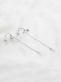 thumb Simple Little Beads Artificial Pearl Silver Earrings 0