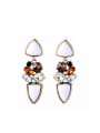 thumb Colorful Artificial Stones Alloy Chandelier earring 0
