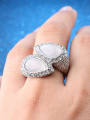 thumb Exaggerated Water Drop Opal stones Crystals Alloy Ring 1