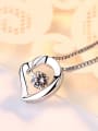 thumb Fashion Rotatable Cubic Zircon Heart 925 Silver Pendant 1