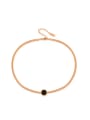 thumb Fashion Black Round Rose Gold Plated Necklace 0