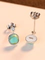 thumb 925 Sterling Silver With Turtquoise Fashion Round Stud Earrings 3