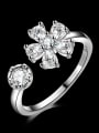 thumb Fashionable Flower-shape Zircons Opening Ring 2