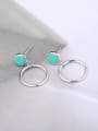 thumb Simple Stone Round Silver Earrings 4