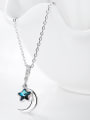 thumb Simple Little Moon Star austrian Crystal Copper Necklace 3
