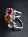 thumb Shining AAA Zircons Silver Plated Copper Ring 3