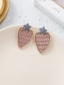 thumb Alloy With Rose Gold Plated Simplistic Weave Texture Heart Drop Earrings 1