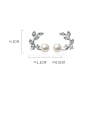 thumb 925 Sterling Silver With Platinum Plated Personality Leaf Stud Earrings 4