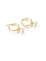 thumb Stainless Steel With Gold Plated Simplistic Round Clip On Earrings 0