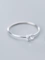 thumb 925 Sterling Silver With Platinum Plated Simplistic Square Band Rings 2