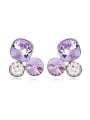 thumb Simple austrian Crystals Platinum Plated Alloy Stud Earrings 2