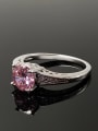 thumb Exquisite Pink Cubic Zircon Copper Ring 2