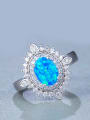 thumb UNIENO new synthetic 6*8mm Blue Opal Engagement Ring 0