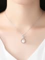 thumb Pure silver water wave chain freshwater pearl gift bag Necklace 1