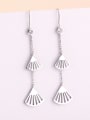 thumb 925 Sterling Silver With Long fringe fan Fashion Irregular Drop Earrings 1