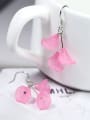thumb Personalized Pink Trumpet Flowers 925 Silver Earrings 2