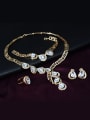 thumb Alloy Imitation-gold Plated Fashion Water Drop shaped Artificial Gemstones Four Pieces Jewelry Set 1